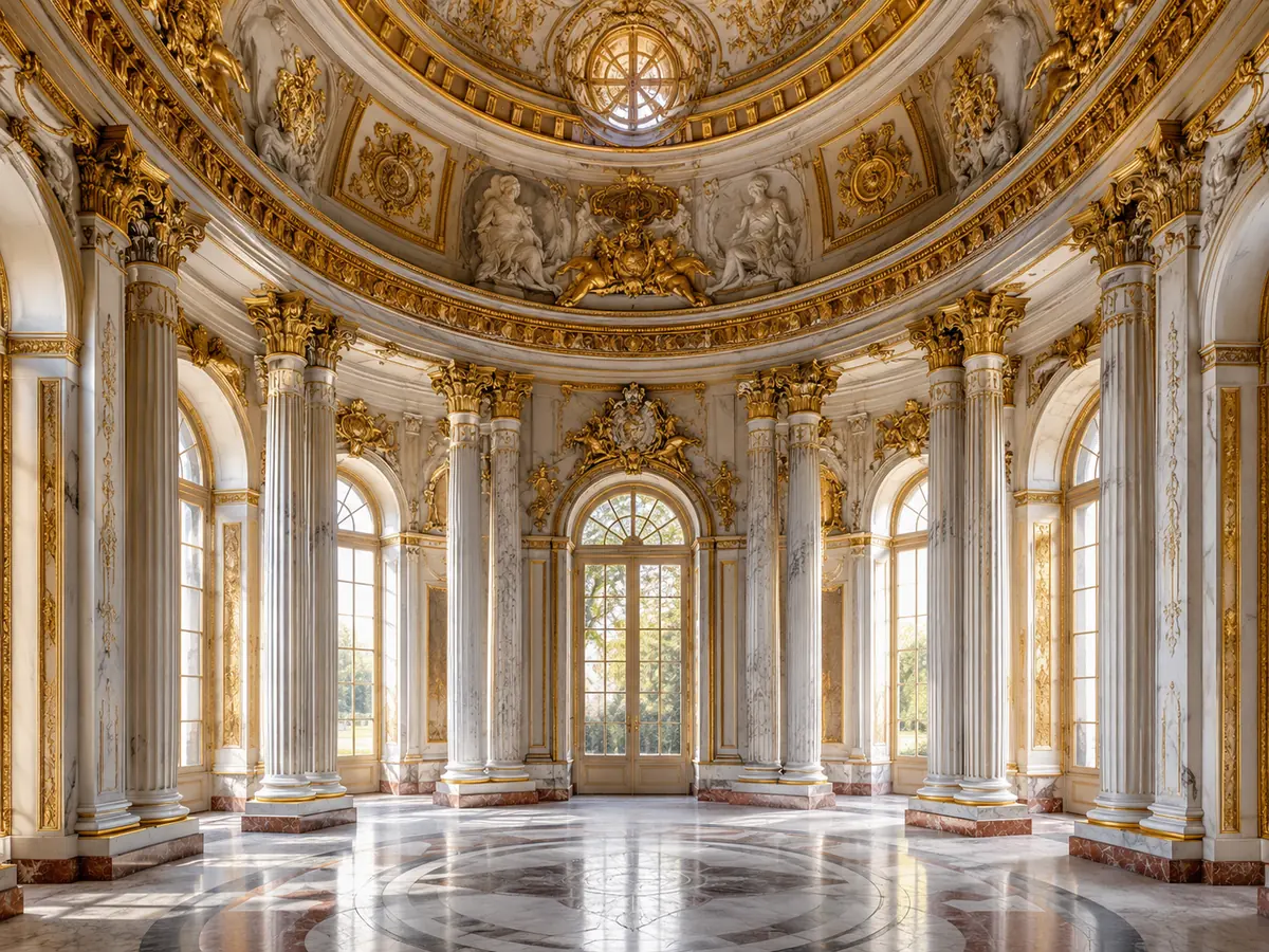 Der ovale Marmorsaal im Zentrum von Schloss Sanssouci