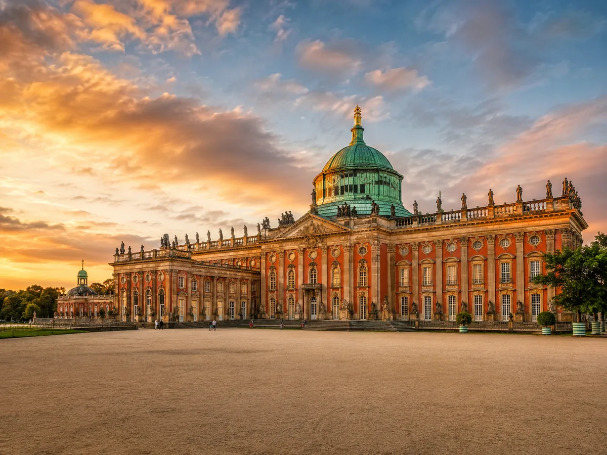 Das Neue Palais am westlichen Ende des Parks Sanssouci